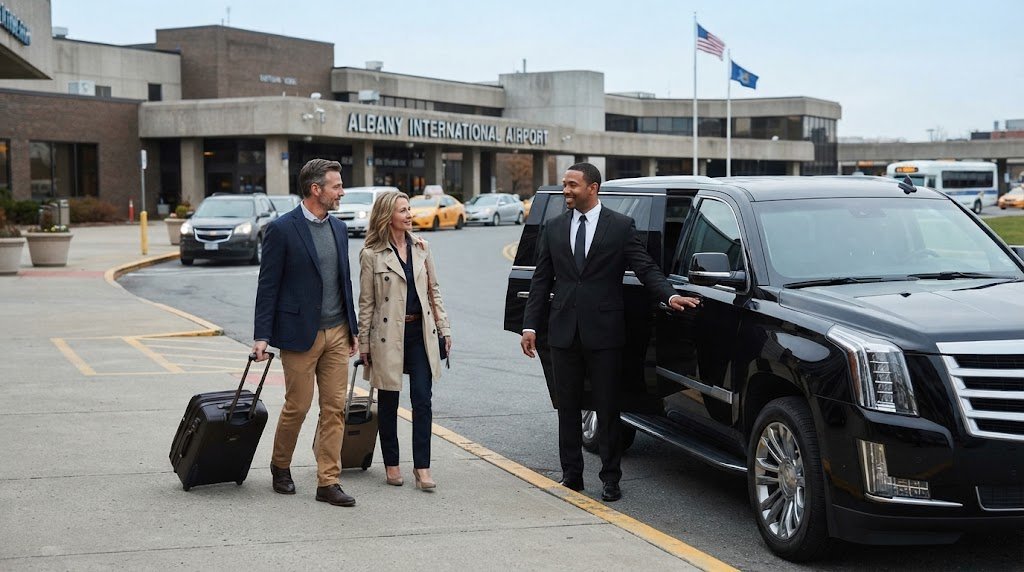 Private airport transportation at Albany International Airport with luxury SUV Private airport transportation at Albany International Airport with luxury SUV